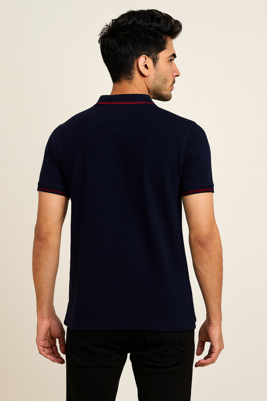 Navy Slim Fit Polo T-Shirt