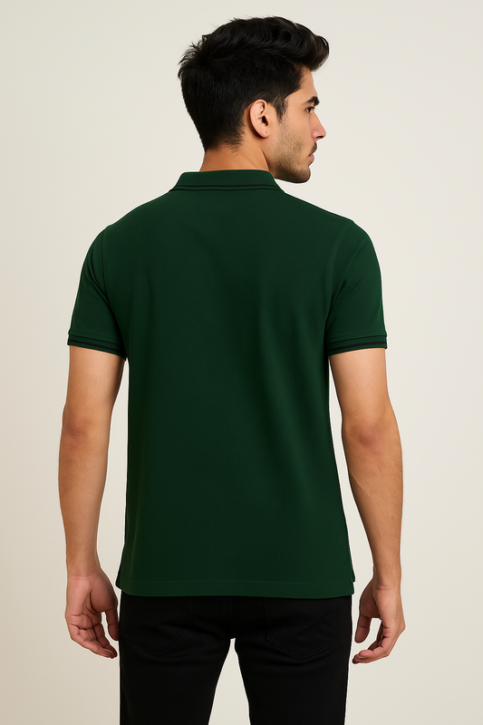 MossGreen Slim Fit Polo T-Shirt