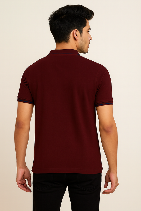 Maroon Slim Fit Polo T-Shirt