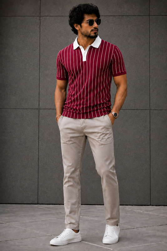 7Colors Deep Crimson Polo Tshirt - Smart Essentials™