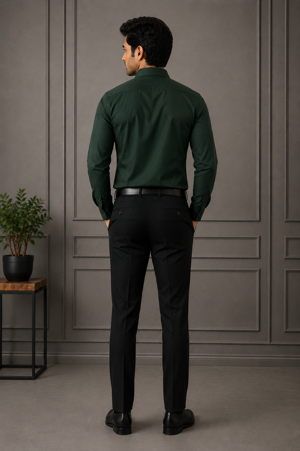 SAGIMO Forest Green Slim Fit Shirt – Smart Elegance™