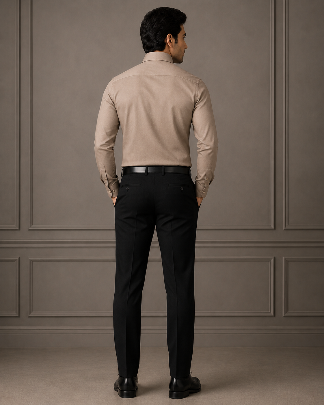SAGIMO Mushroom Beige  Slim Fit Shirt – Smart Elegance™
