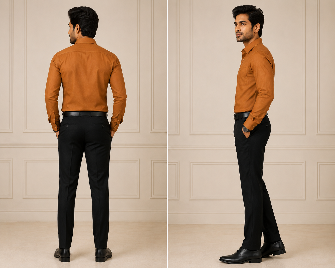 SAGIMO Golden Copper Slim Fit Shirt – Smart Elegance™