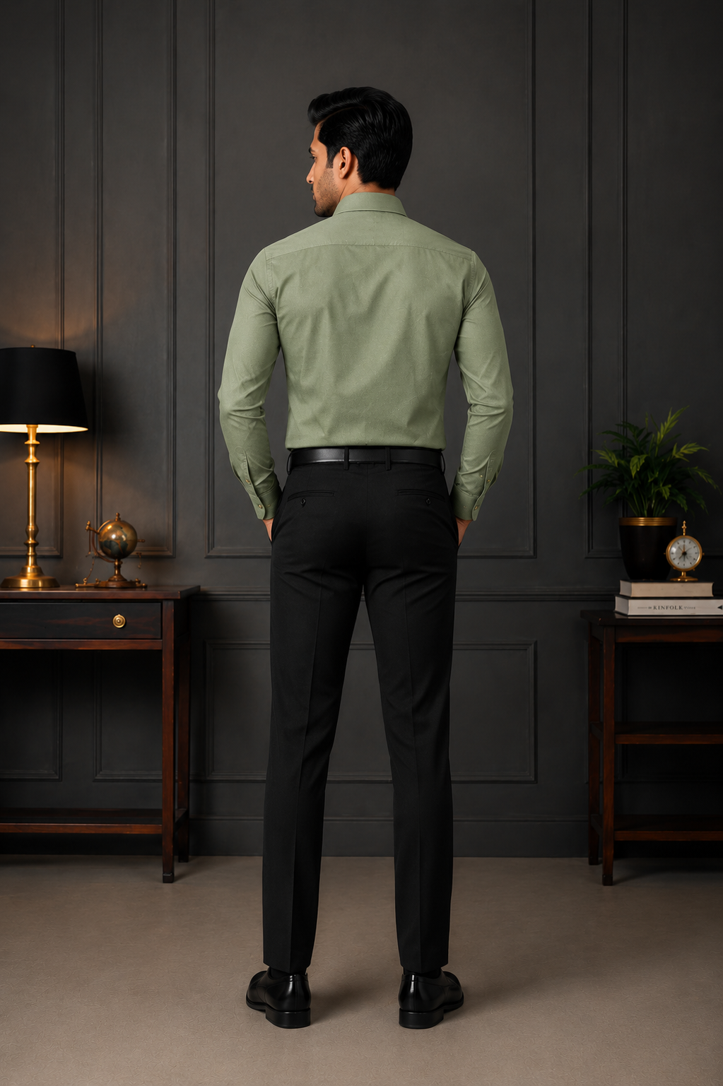 SAGIMO Sage Olive Slim Fit Shirt – Smart Elegance™