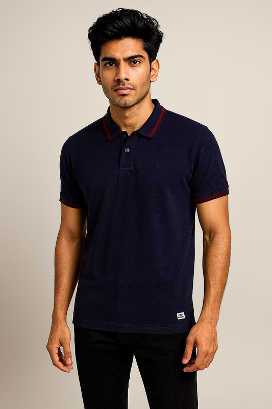 Navy Slim Fit Polo T-Shirt